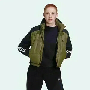 NEW! Adidas Women's XL Sportswear 3-Stripes Insulated Zip Vest